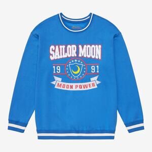 Sailor Moon Power Blue Varsity Crewneck BoxLunch Exclusive Small